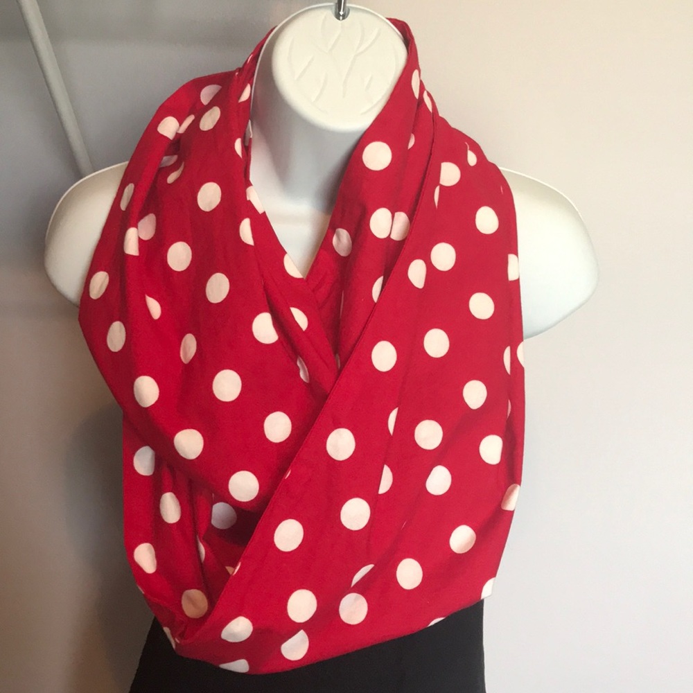 Minnie Mouse Red Polka Dot Infinity Scarf